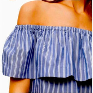 ARITZIA | WILFRED | Hollande Off The Shoulder  Blouse blue and white stripe